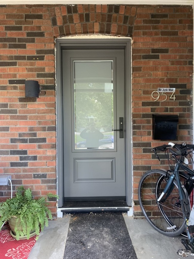 fiberglass door with window entry door