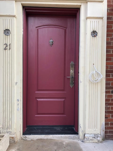 fiberglass-doors-installation-toronto-maroon-front